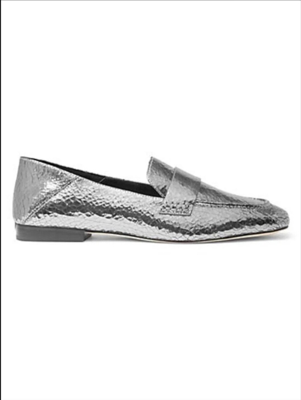 Michael Kors Emery Moc Sterling Metallic Leather Loafers Women’s 6M New in Box